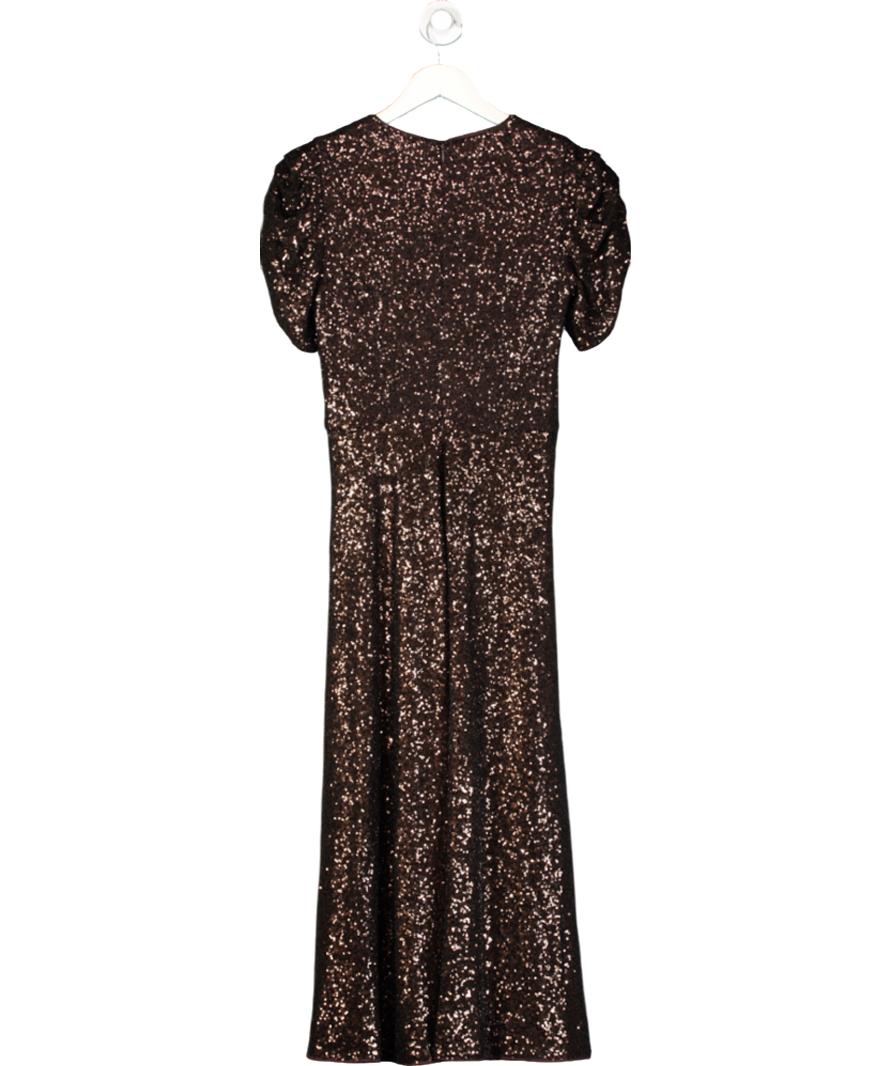 Hobbs Brown Eltham Sequin Dress UK 6