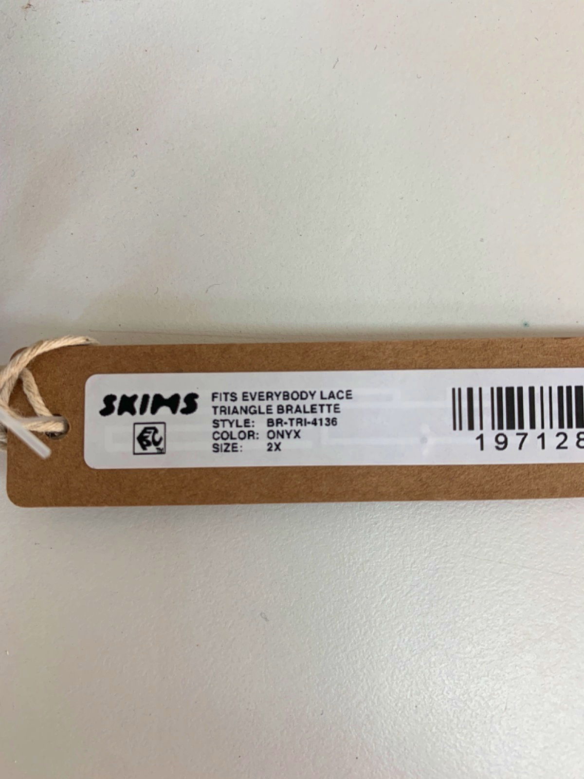 SKIMS Onyx Fits Everybody Lace Triangle Bralette UK XXL