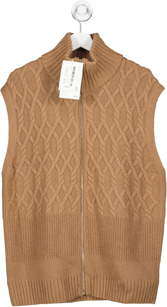 cos Beige Responsibly Sourced Wool Cable Knit Gilet BNWT UK M