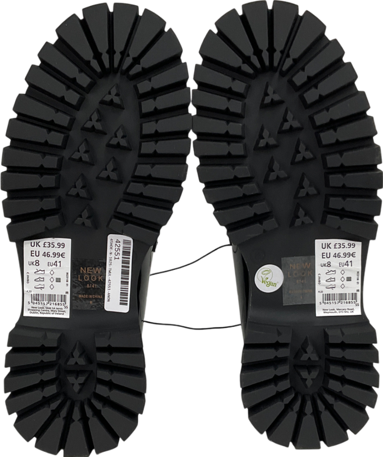 Next Black Patent Chunky Tassel Loafers UK 8 EU 41 👠