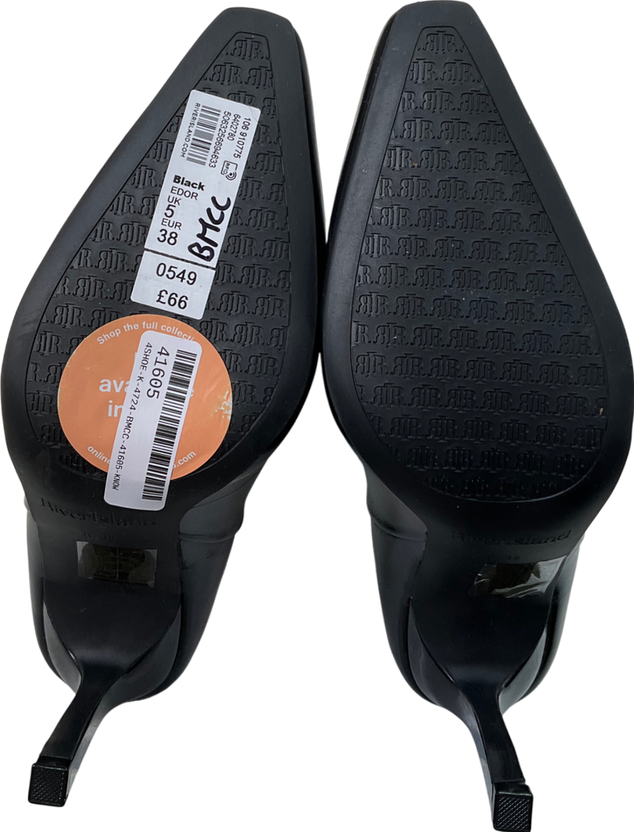 River Island Black Heeled High Leg Boots UK 5 EU 38 👠