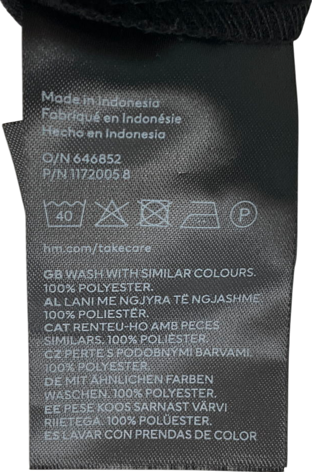 H&M Black Satin Shirt UK XS