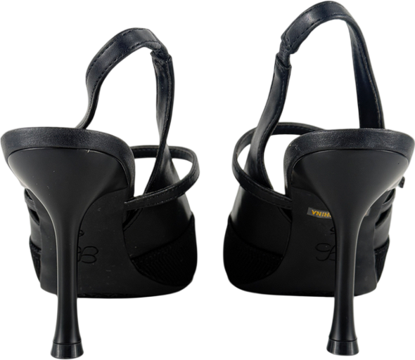 Cosy island Black Strikestep Elegant Stiletto Heeled Slingback UK 4