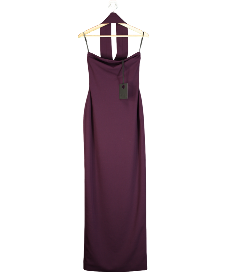 Solace London The Amari Maxi Dress in Aubergine UK 8