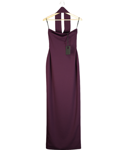 Solace London The Amari Maxi Dress in Aubergine UK 8