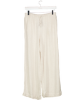 PRETTY LAVISH Beige Nessa Drawstring Linen Blend Trousers UK 8