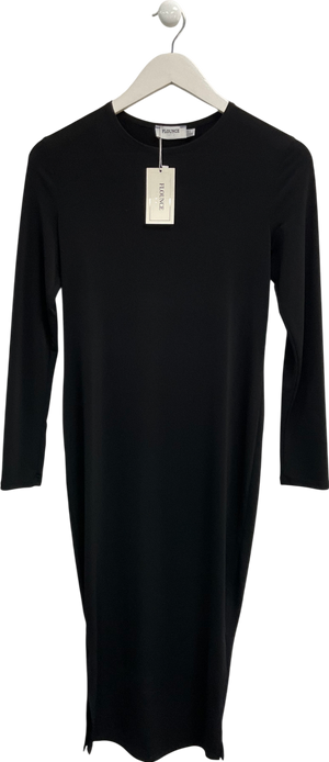 Club L Black Flounce Jersey Maternity Midi Dress UK 8