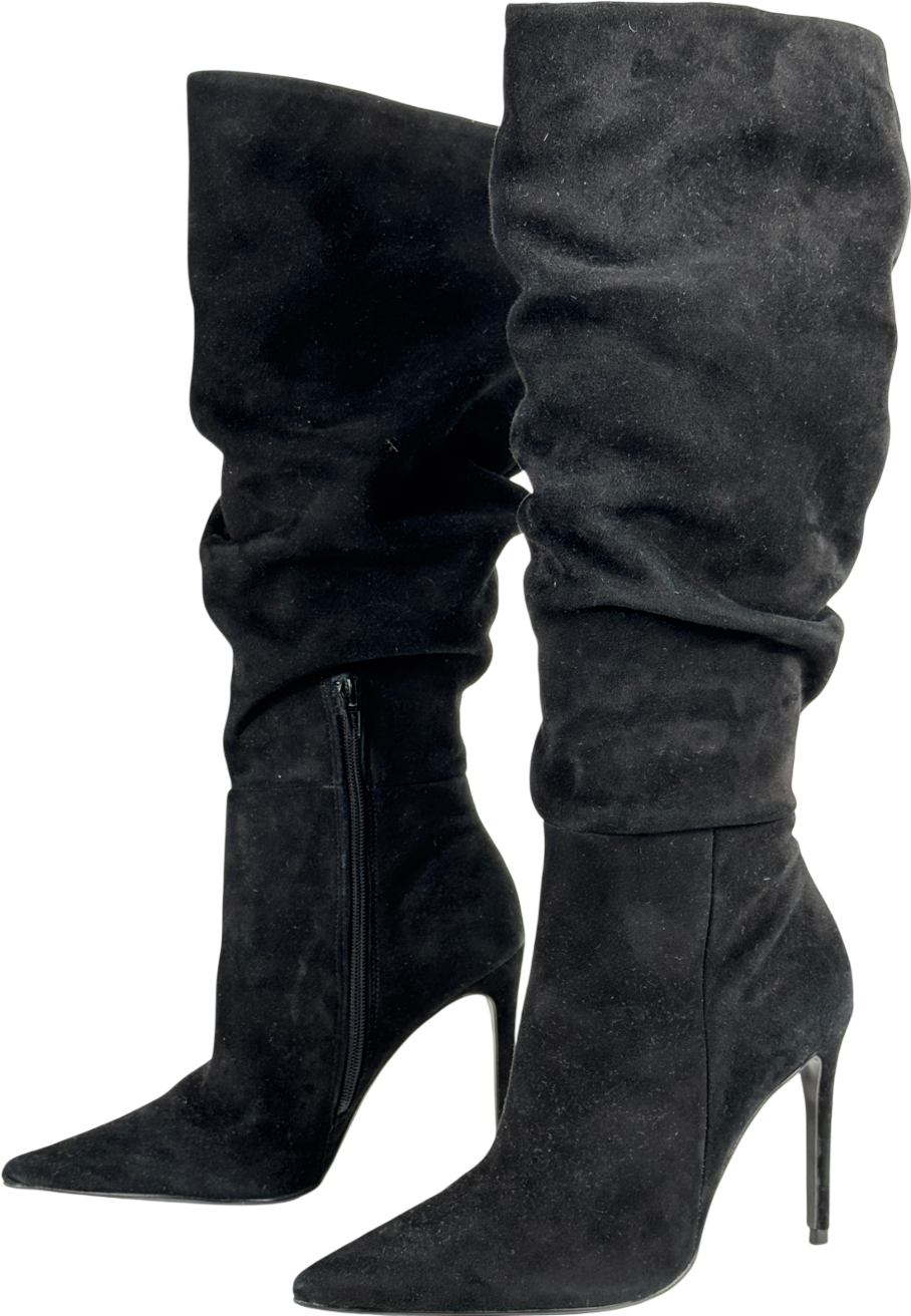CARVELA Black Suede Knee High Boots UK 6 EU 39 👠