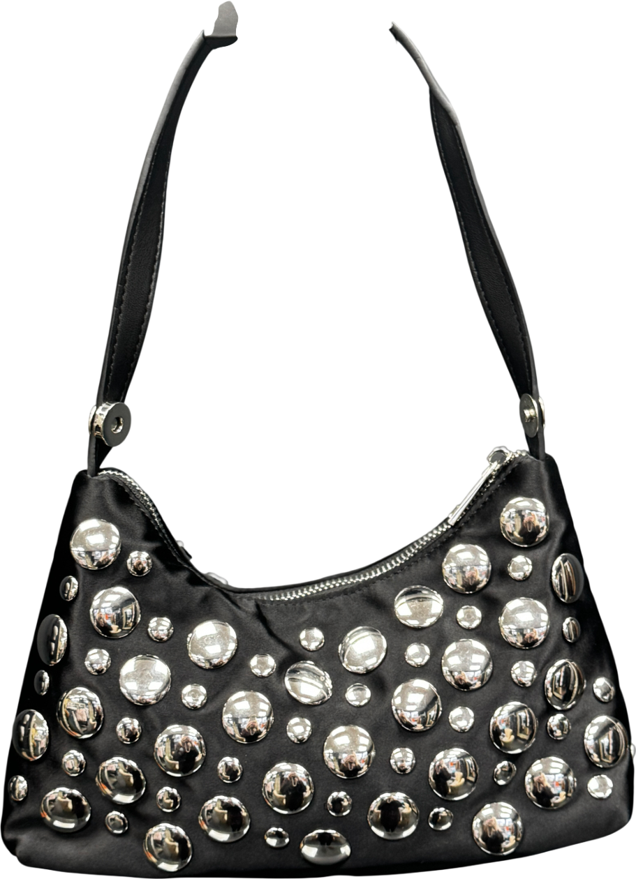 River Island Black Studded  Convertible Shoulder Bag / Wristlet