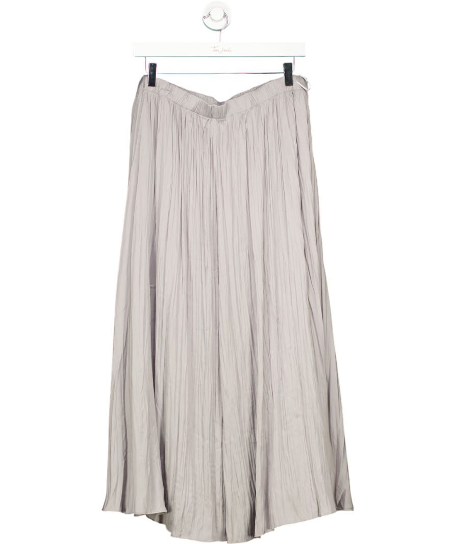 Mint Velvet Grey Crinkle Maxi Skirt UK L
