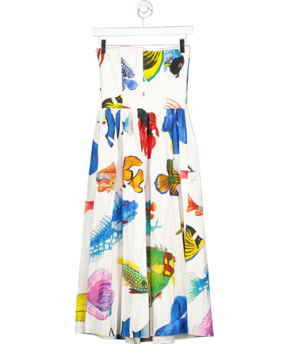 Stella Jean White Multicoloured Fish Print Dress UK 8