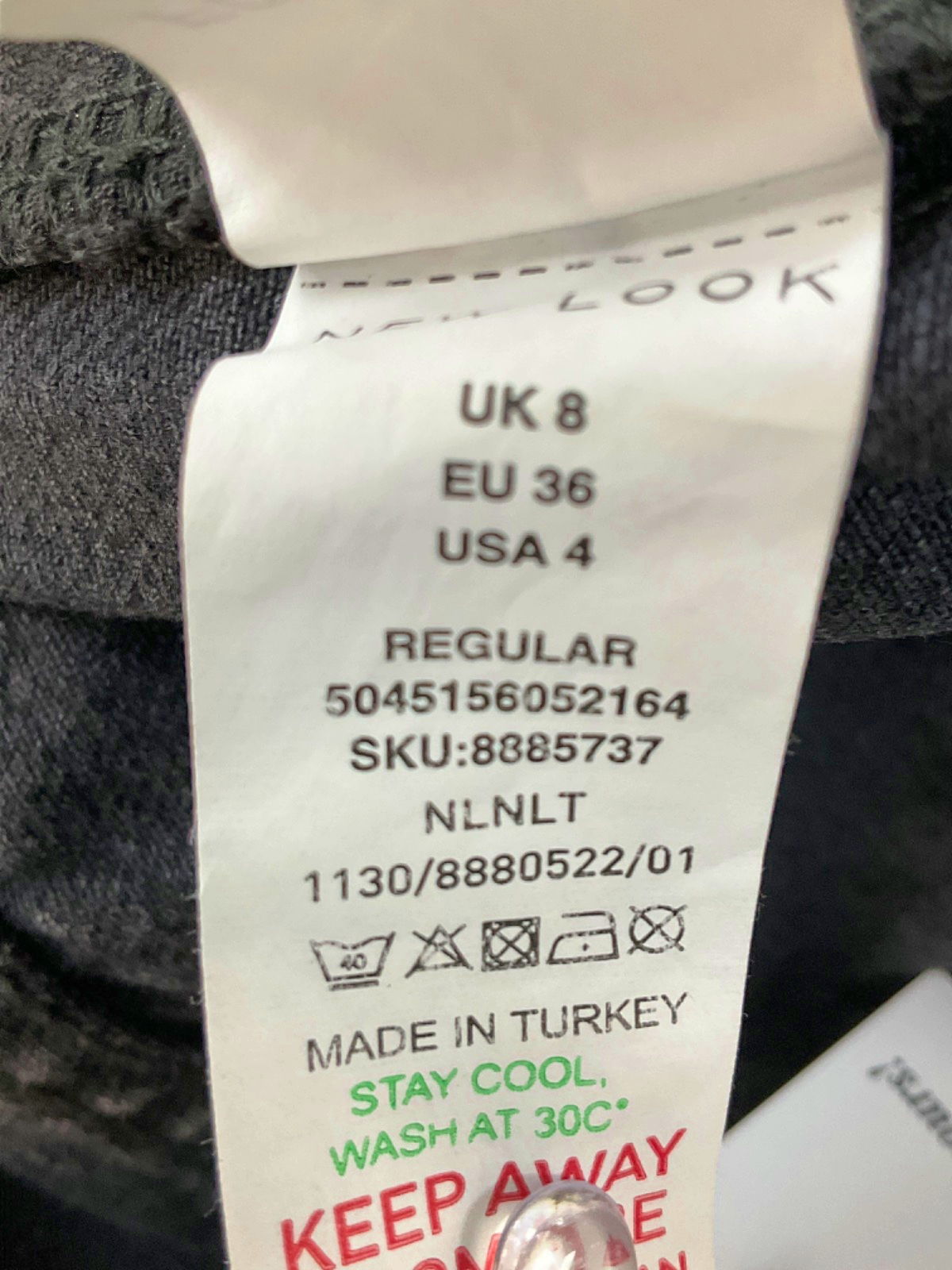 New Look Black Adalae Wide Leg Jeans UK 8