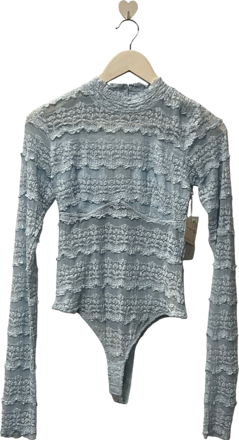 Free People Blue Angelina Bodysuit UK M