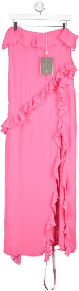 House of CB Pink Sarina Ruffle Maxi Dress UK L