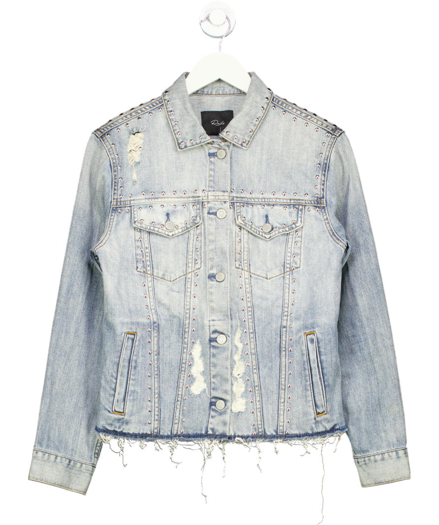 Rails Blue Knox Studded Denim Shirt Jacket With Studs UK S
