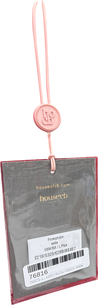 House of CB Red Persephone Corseted Woven Maxi Dress UK L