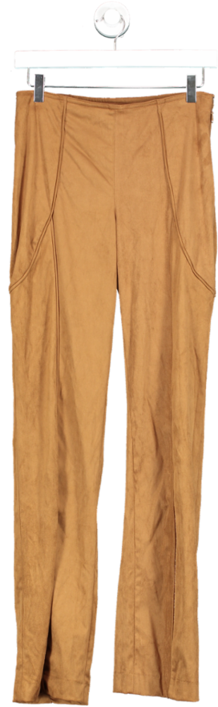 Mistress Rocks Brown Caramel Faux Suede Trousers UK S
