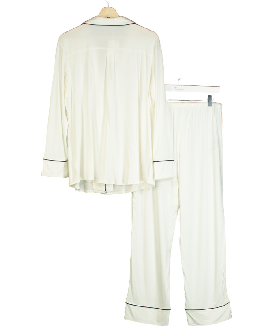MANGO White Two-piece Pyjamas With Piping UK L