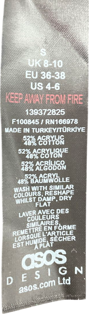 ASOS Knitted Fold Over Bardot Top In Chocolate Brown UK S