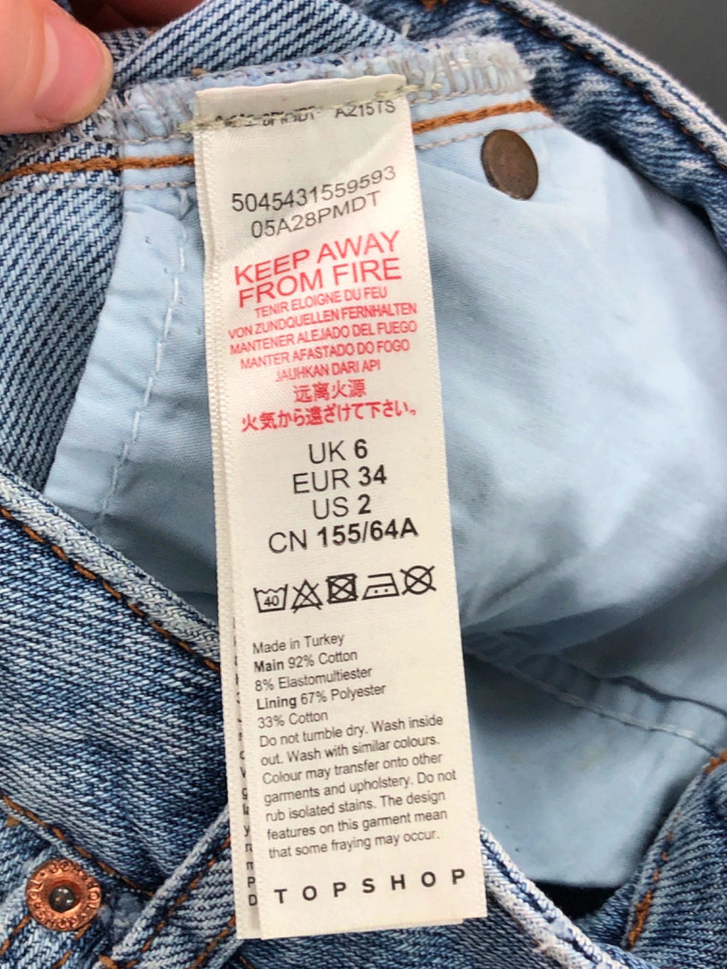 Topshop Blue Mom Denim Shorts UK 6