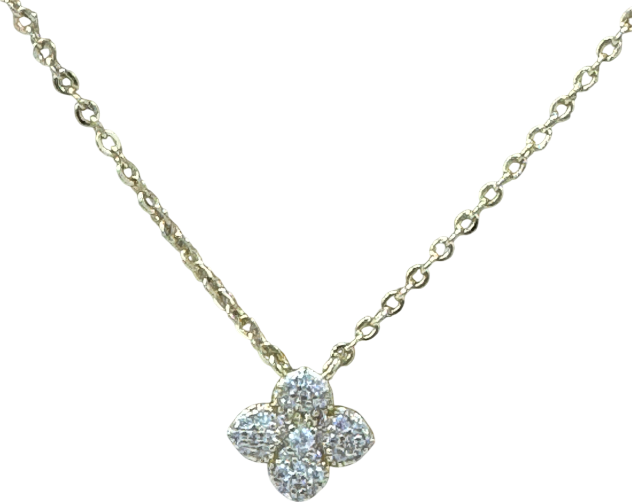 Nice Cream London Gold Plated Mini Hydrangea Clover Necklace One Size