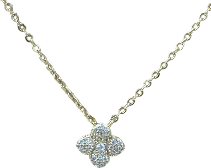 Nice Cream London Gold Plated Mini Hydrangea Clover Necklace One Size