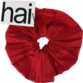 Home of Hai Red Dupion Frill Scrunchie One Size