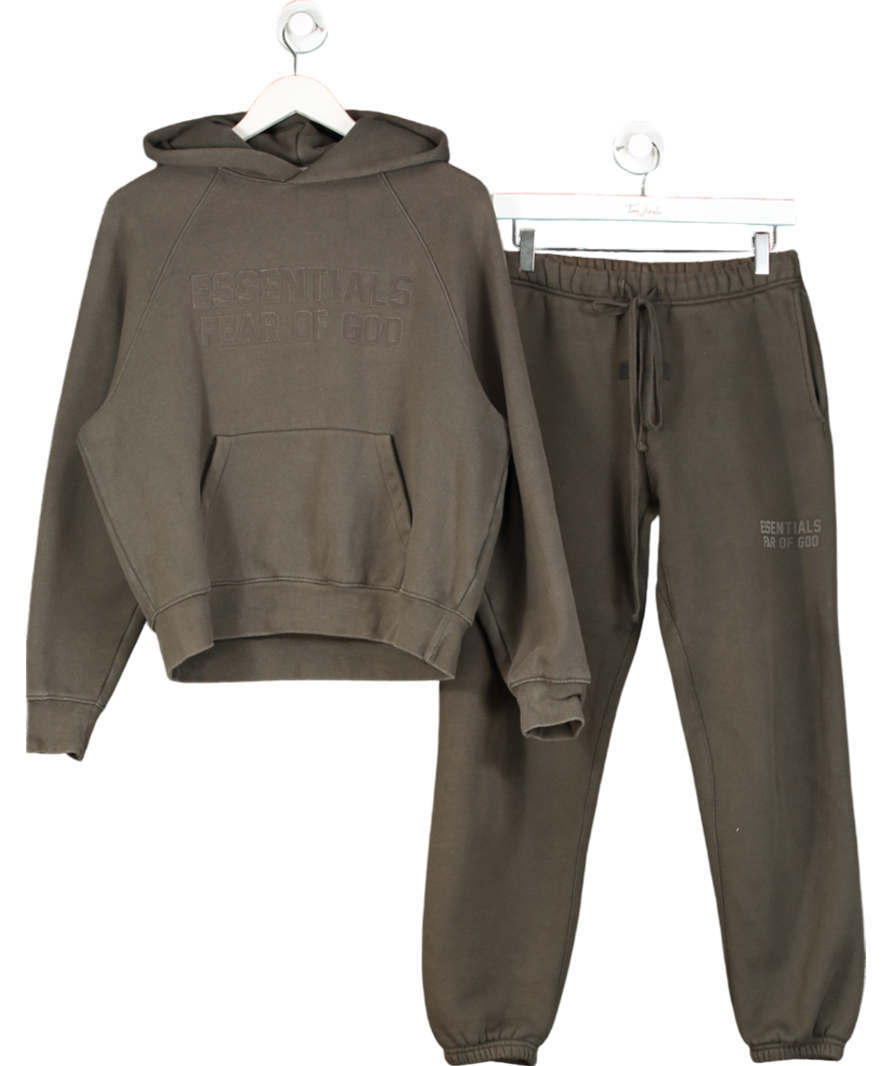 Fear Of God Essentials Brown 2-piece Hoodie And Joggers set UK XS