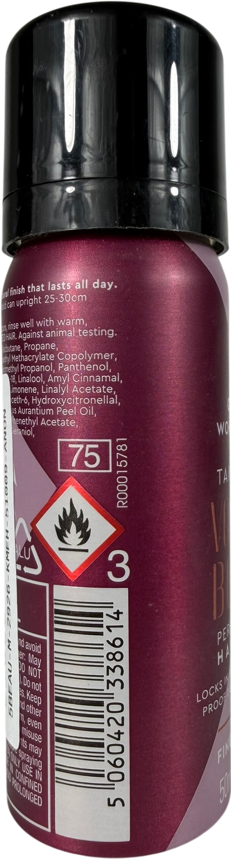 charles worthington Volume And Bounce Perfect Finish Hairspray Takeaway 50ml