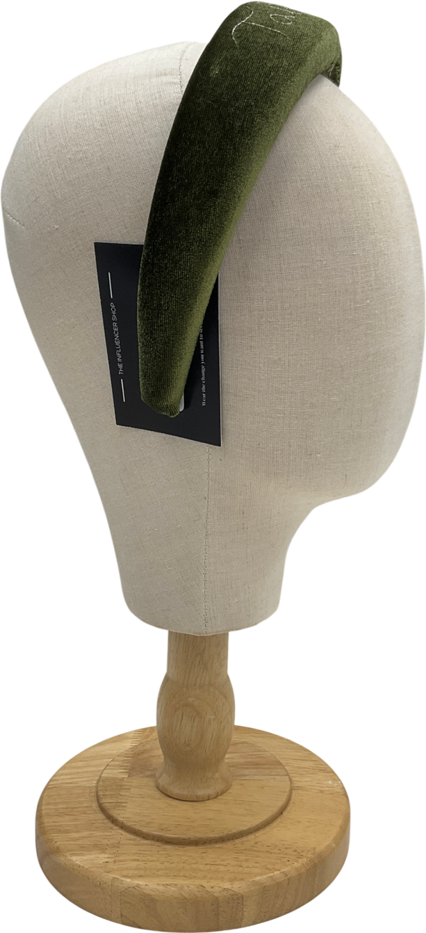 Boutique Bonita Green Velvet Adult Tabitha Embroidered Headband