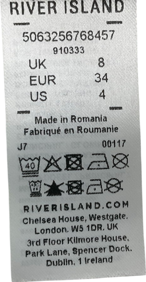 River Island Cream Soft Wide Leg Trousers UK 8