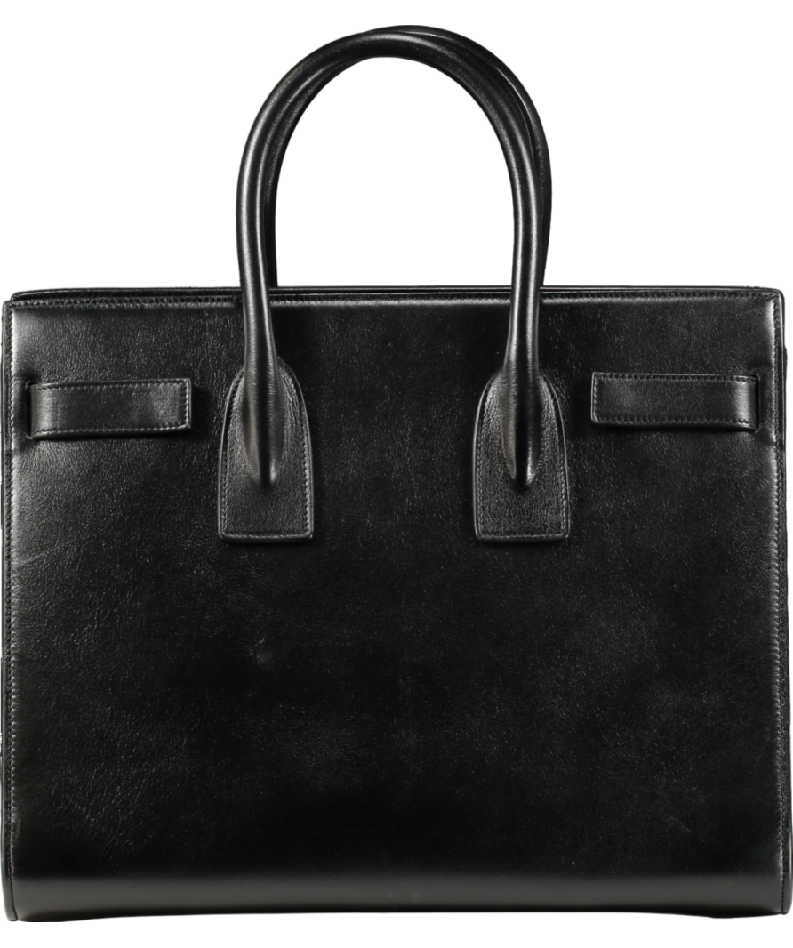 Saint Laurent Black Sac De Jour Leather Tote Bag