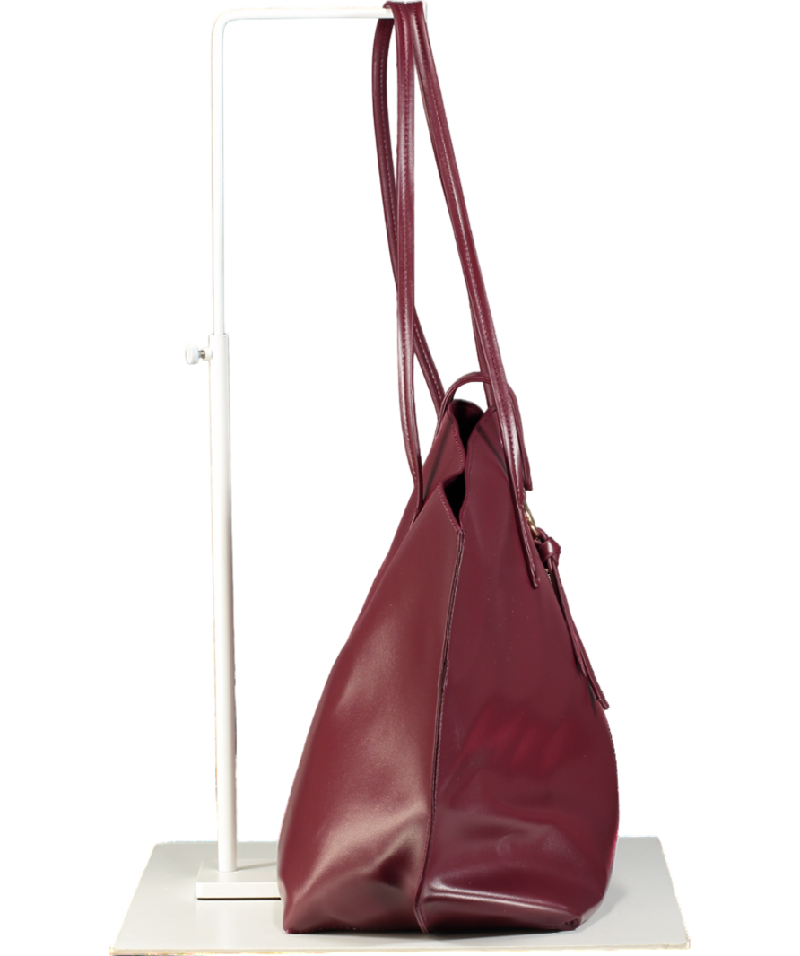 New Look Brown Burgundy Leather-look Tote Bag