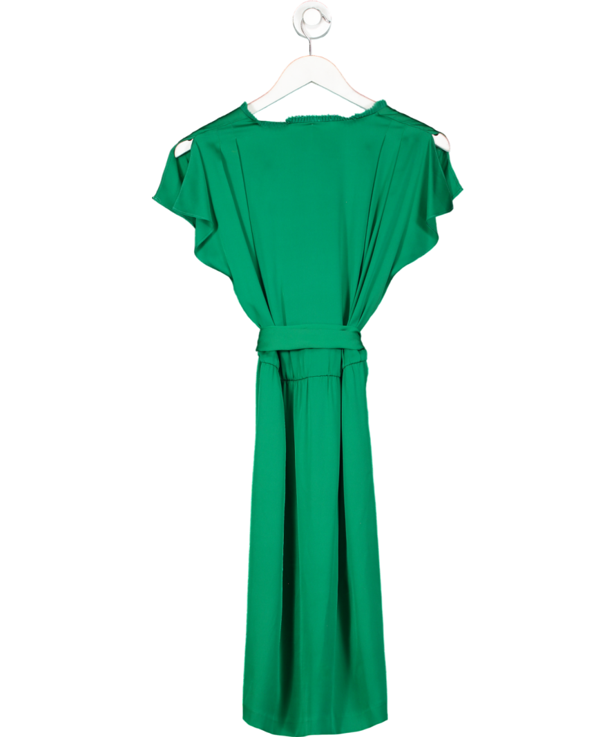 Diane von Furstenberg Green Stretch Silk Wrap Dress UK 8