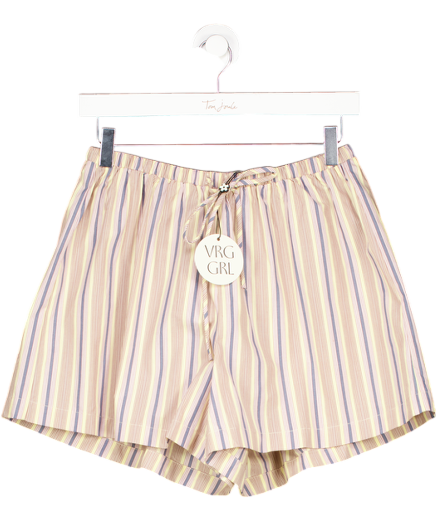 VRG GRL Yellow Annika Striped Shorts UK 8