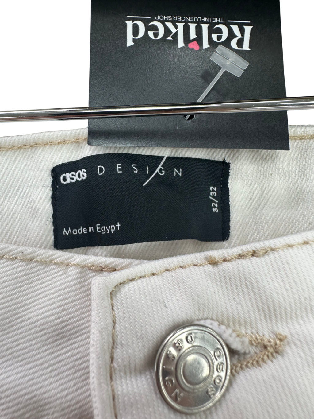 ASOS Cream Straight Leg Jean W32