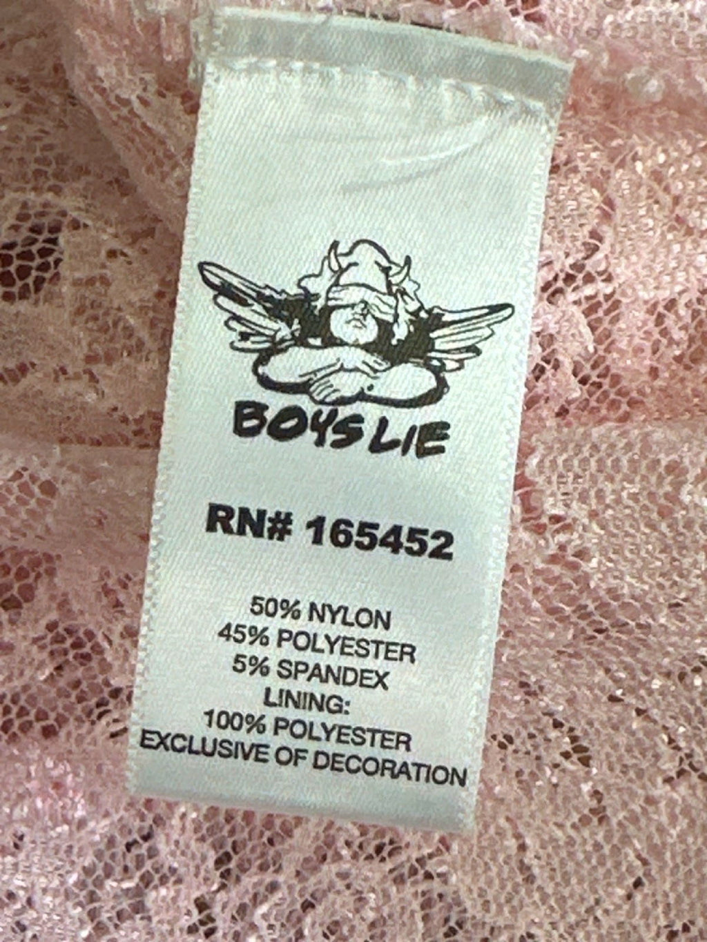 Boys Lie Pink Lace Crop Top M