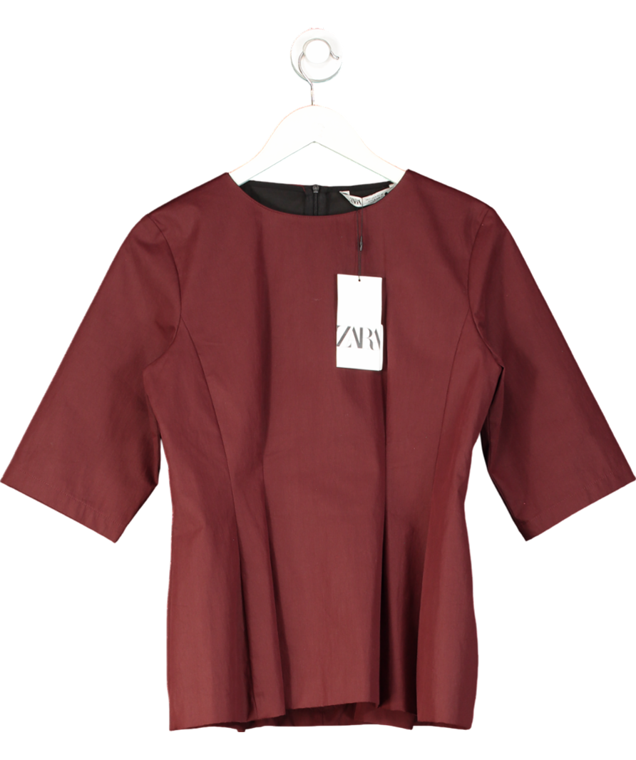 ZARA Red Flared Top UK M