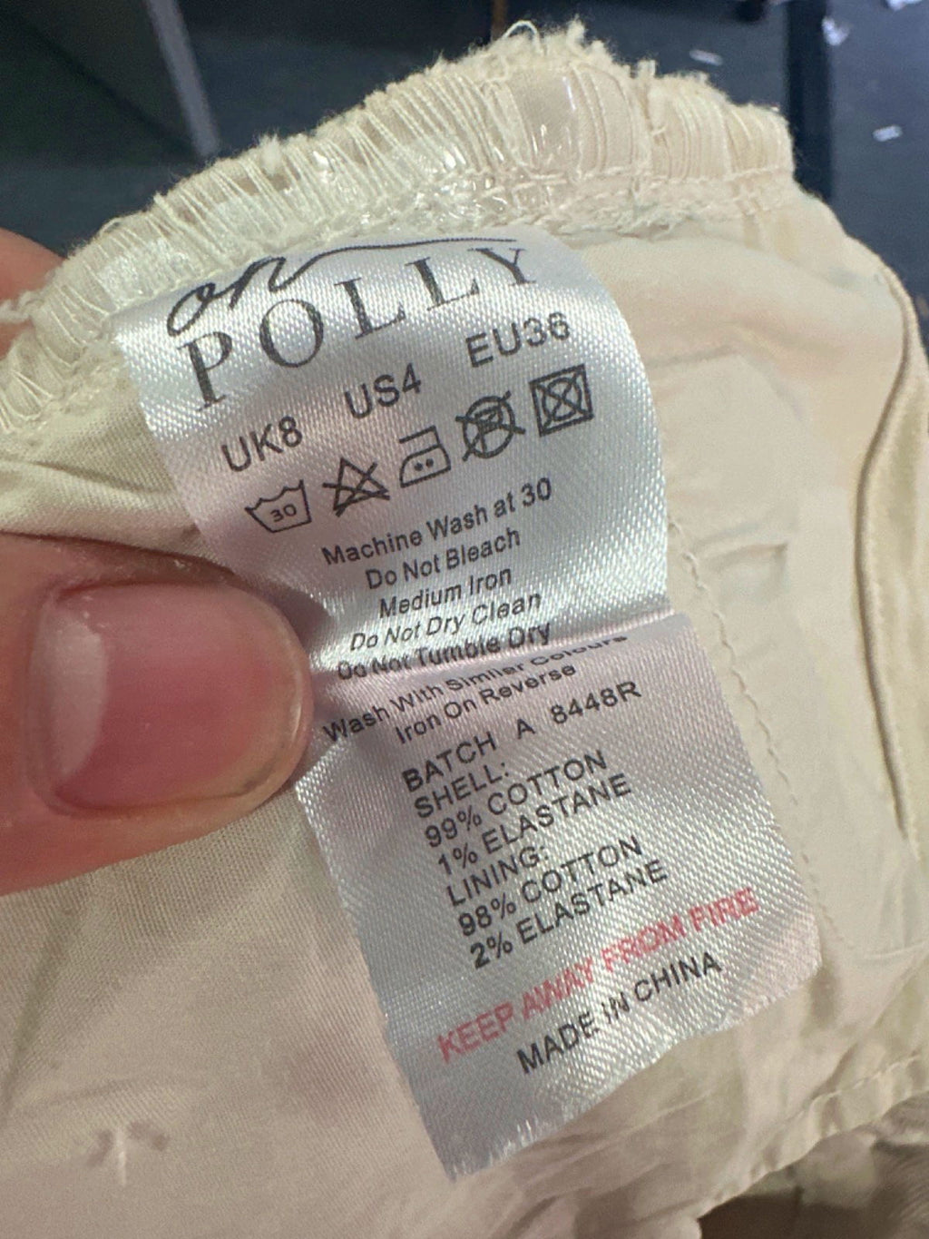 Oh Polly Cream White High Waisted Flared Jeans UK 8