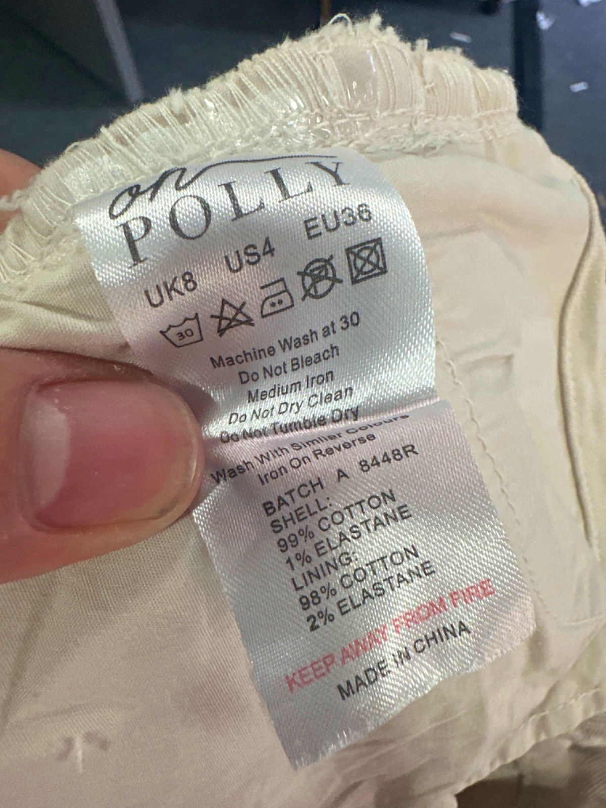 Oh Polly Cream White High Waisted Flared Jeans UK 8