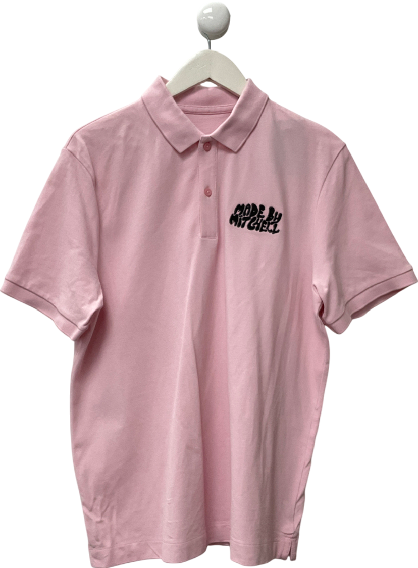 Made By Mitchell Pink Logo Printed T-shirt UK M