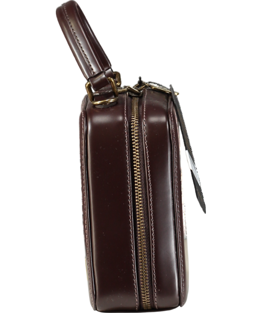 Beara Beara Brown Leather "the Meg" Minimalist Box Style Handbag One Size