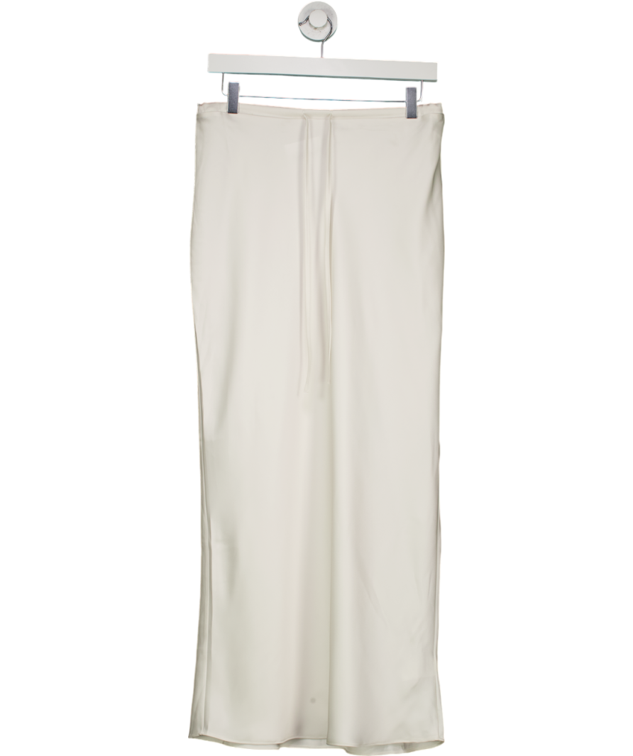 Lounge White Satin Maxi Skirt UK M