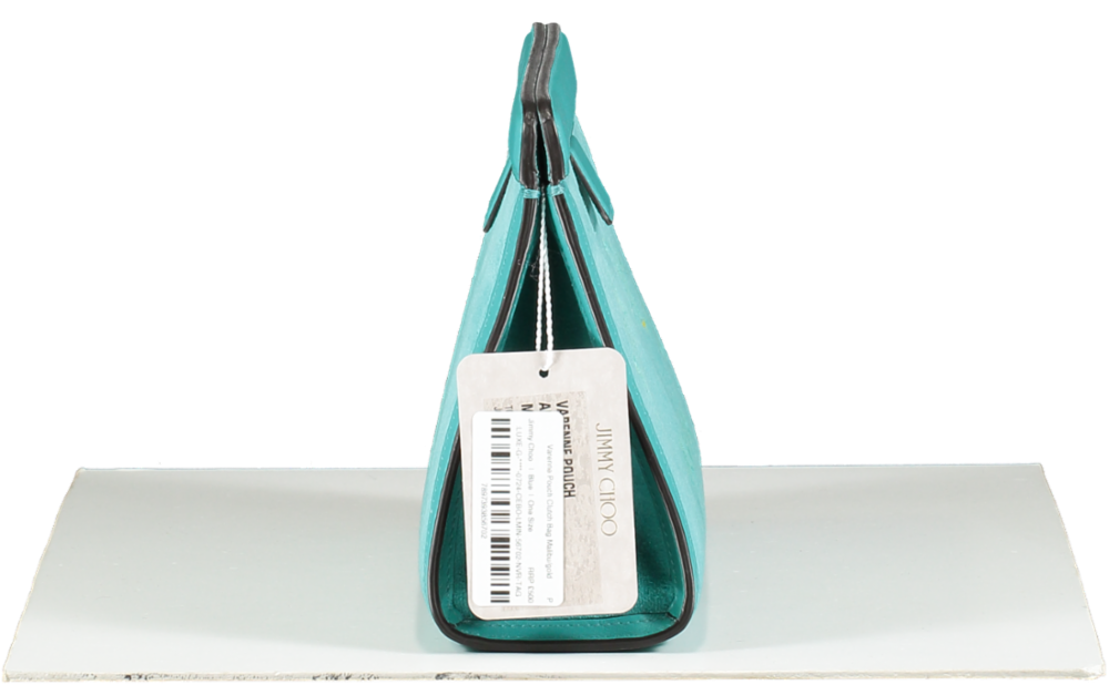 Jimmy Choo Blue Varenne Pouch Clutch Bag Malibu/gold BNWT