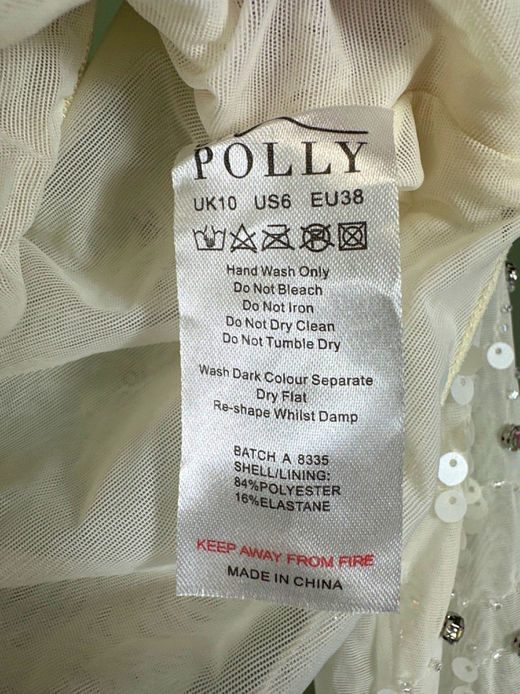 Oh Polly White Sequin Wrap Top UK 10