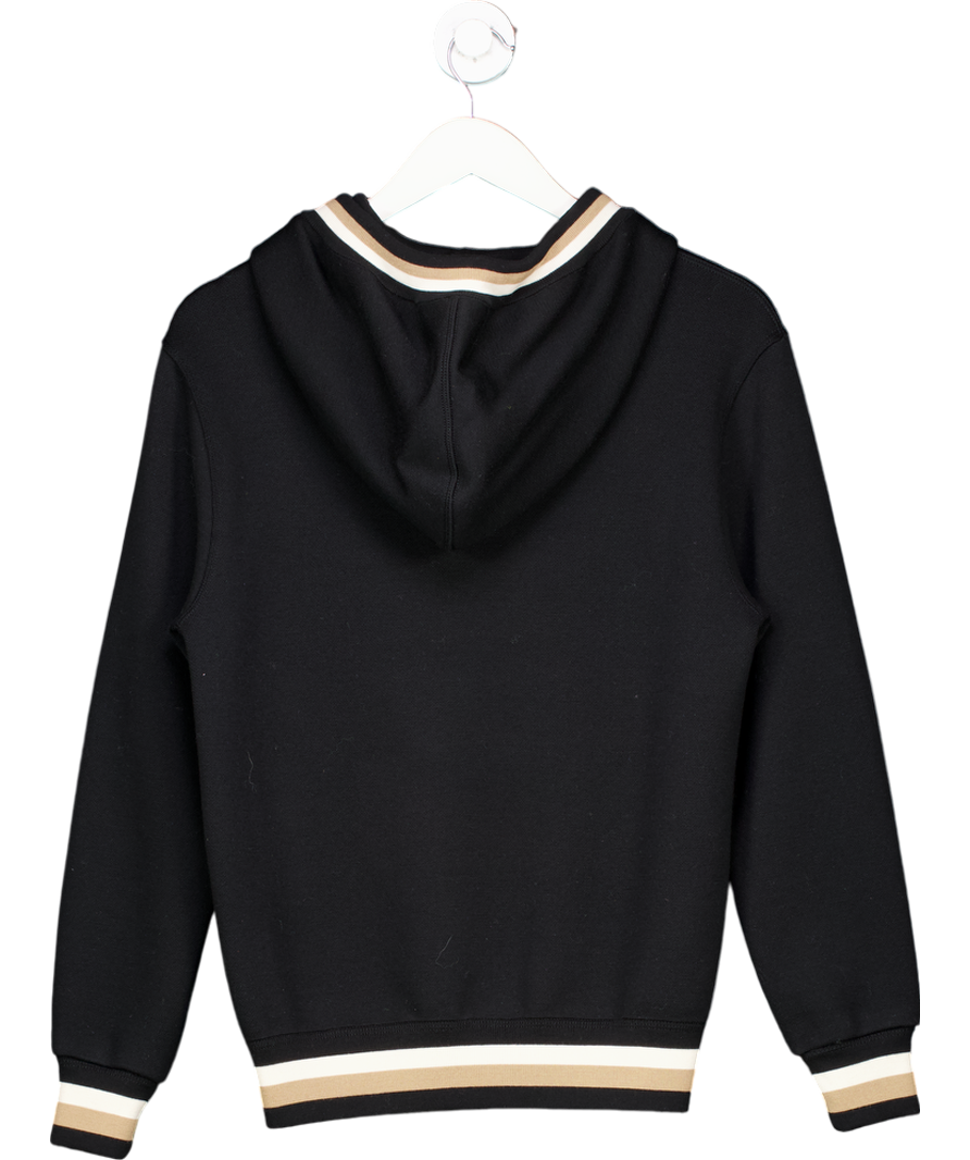 Dolce & Gabbana Black & Leopard Two-tone Knit Hoodie It44 UK XS