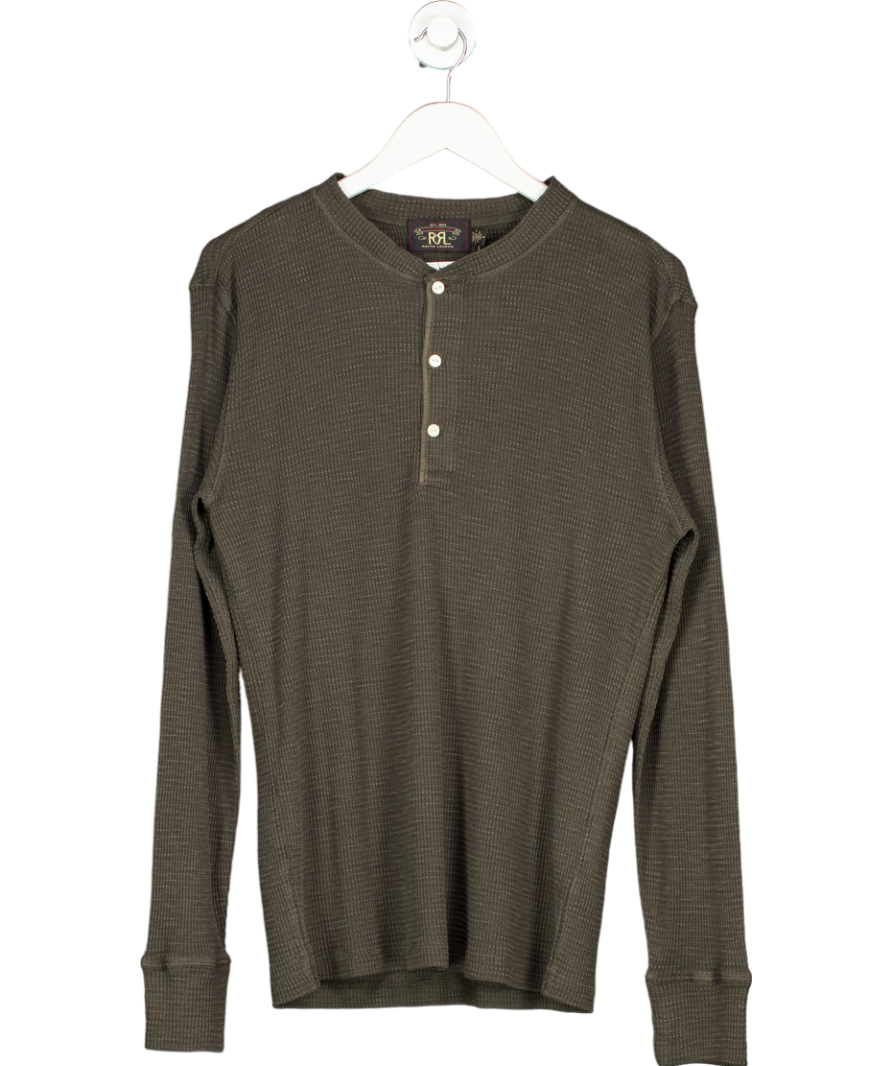Ralph Lauren Brown Waffle Knit Cotton Henley UK M