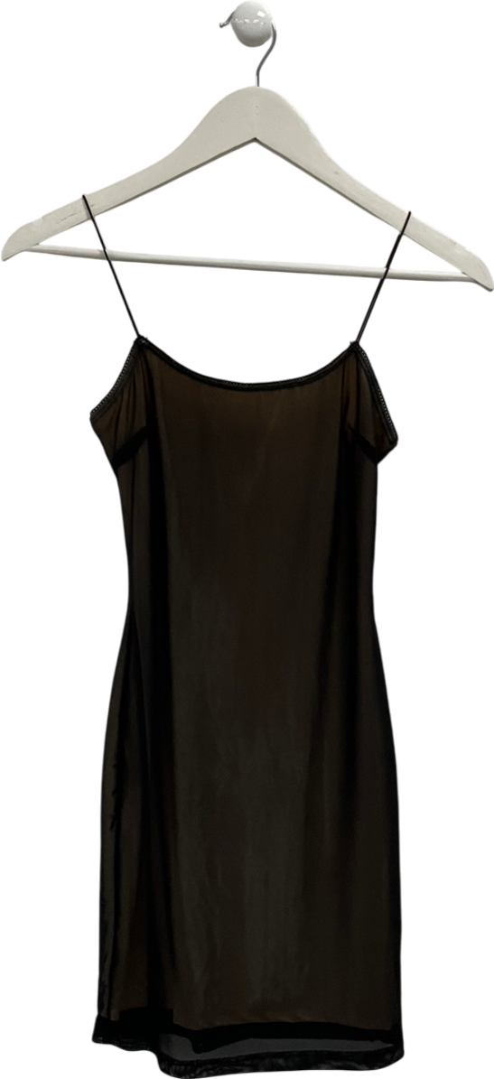 Edikted Black Lolita Mesh Mini Dress UK S