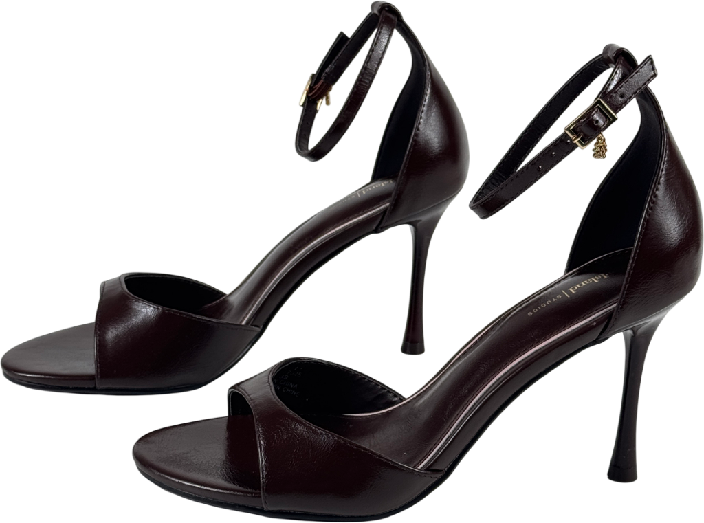 RIVER ISLAND STUDIO Brown Closed Back Heeled Sandals UK 6 EU 39 👠