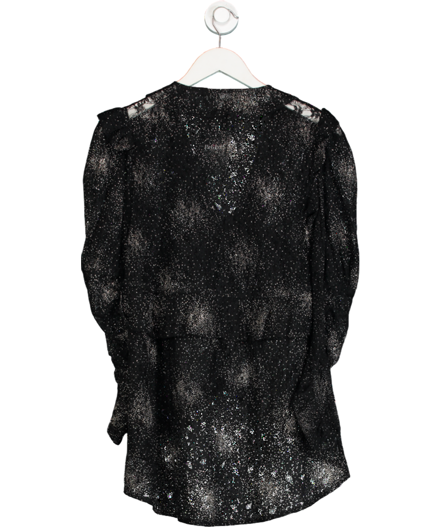 The Kooples Black Sparkly Long Sleeve Blouse UK S